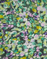 Sabrina Pressed Flower Print Silk Scarf -  green