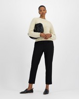 Angie Boucle Relaxed Crew Pullover -  milk