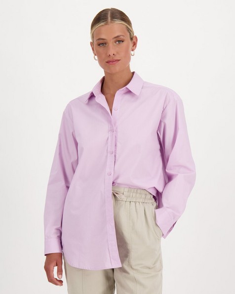 Milana Poplin Shirt -  purple