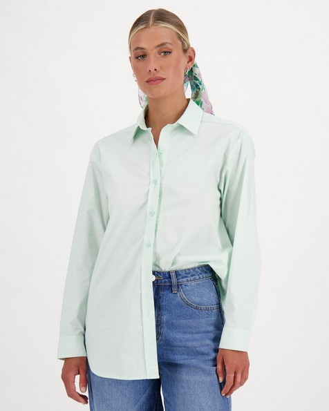 Milana Poplin Shirt -  mint