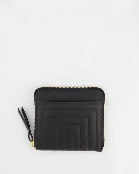 Devora Quilted Leather Wallet -  black