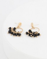 Ring Cluster Drop Earrings -  black