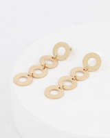 Linked Circle Drop Earrings -  gold