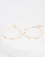 Fine Tassel Hoop Earrings -  gold