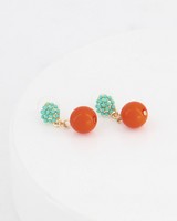 Cluster Dome Beaded Drop Earrings -  turquoise