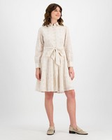 Julia Anglaise Fit and Flare Dress -  milk