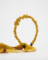 Salma Ruched Aliceband With Ties -  yellow