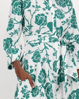 Lotus Two-Tone Floral Dress -  green