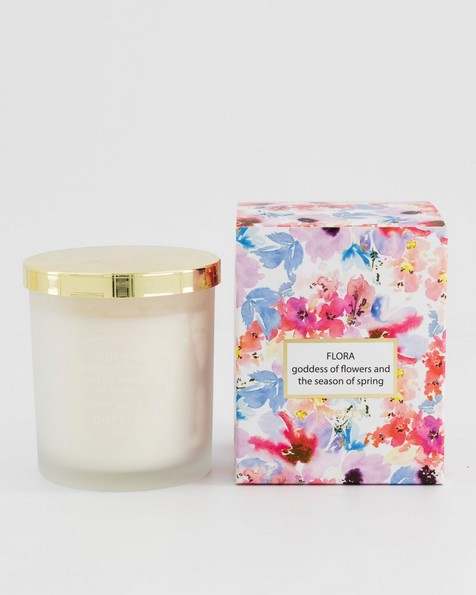 Flora Frosted Candle -  pink