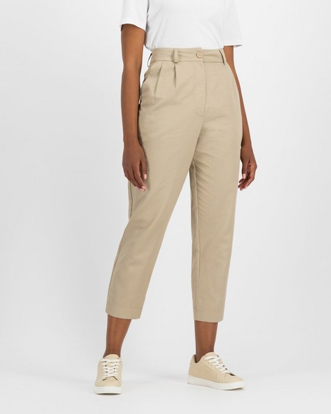 Laila Pleated Trousers -  taupe