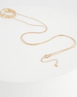 Twisted Ring Oval Pendant Necklace -  gold