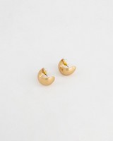 Chunky Brushed Metal Hoop Earrings -  gold