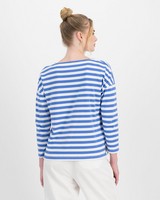 Alana Boatneck Stripe T-Shirt -  blue