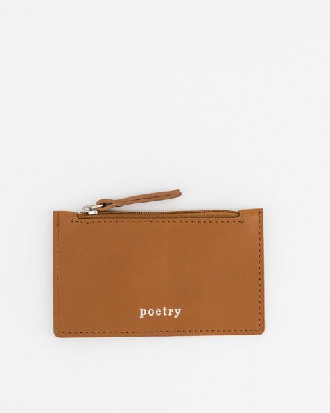 Poppy Leather Pouch -  tan