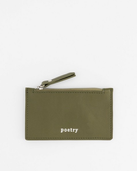 Poppy Leather Pouch -  green