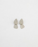 Organic Drop Textured Earrings -  silver
