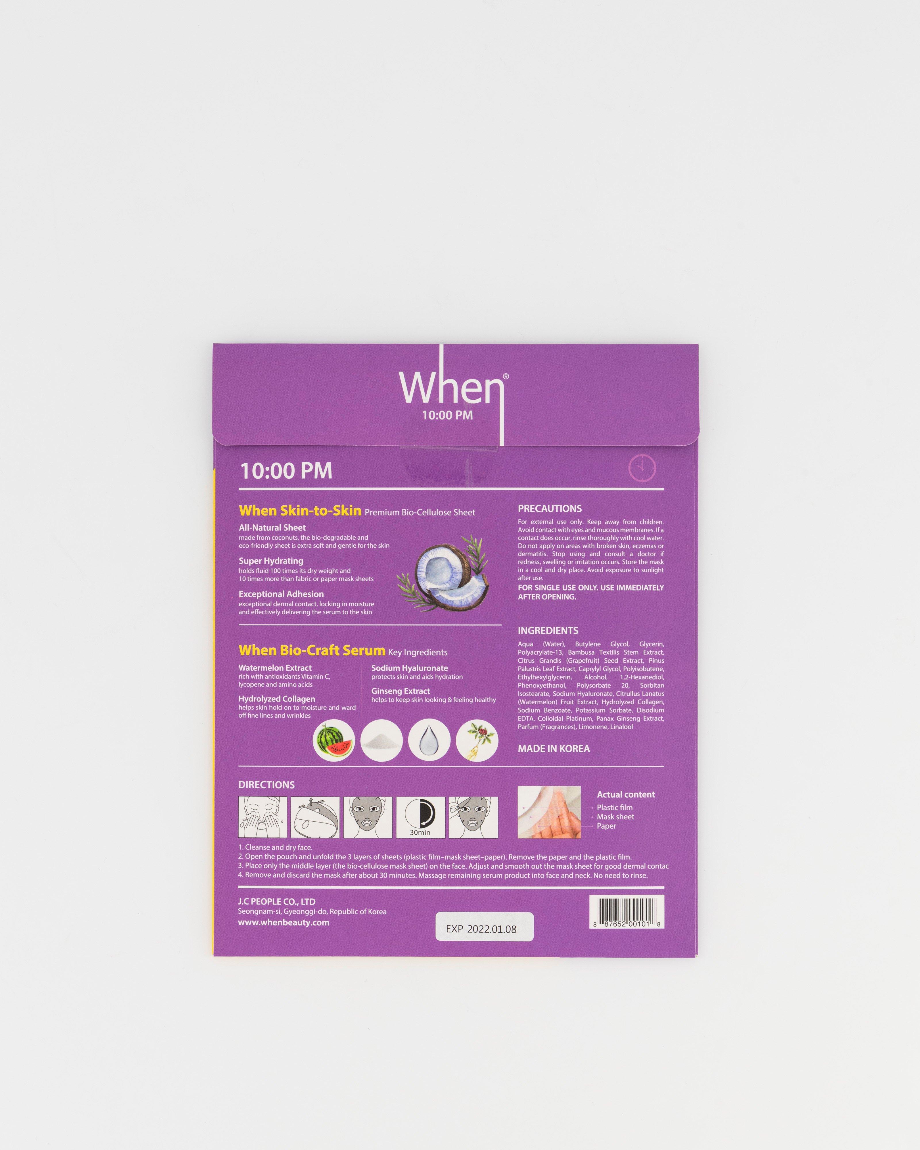 When 10:00 PM Anti-Aging Premium Bio-Cellulose Sheet Mask