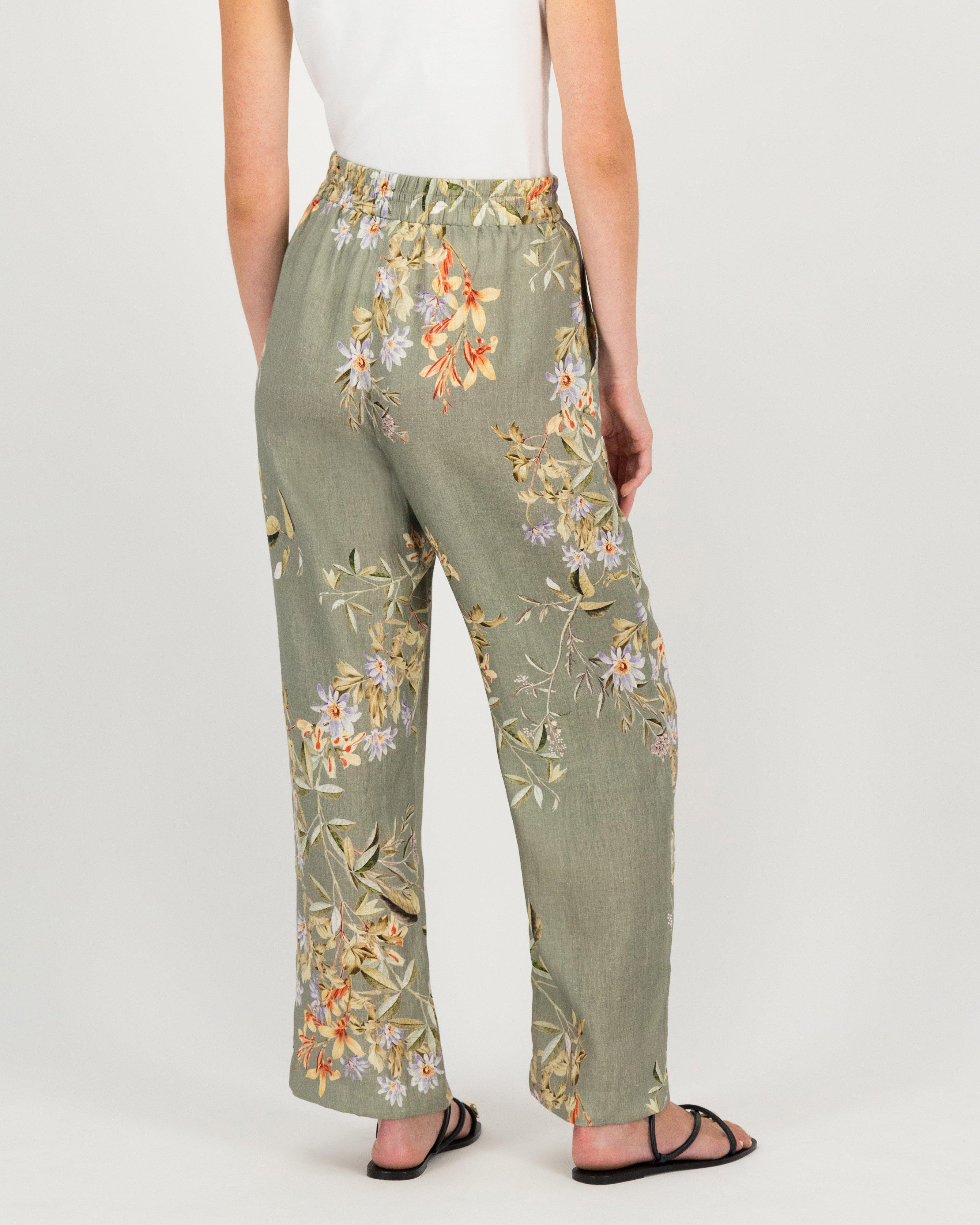 Poetry Ana Greens Linen printed pant - Poetry Clothing Store