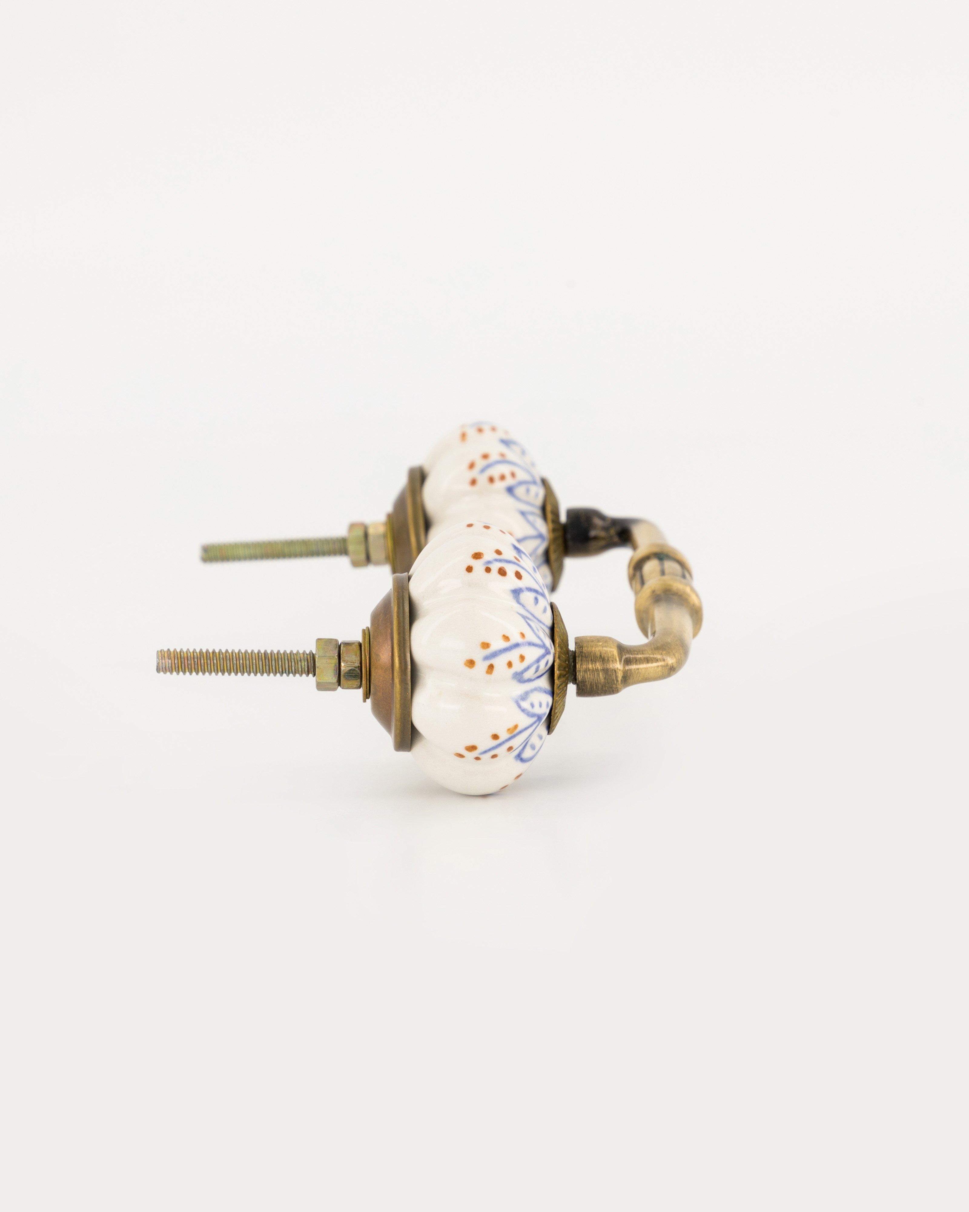 Blue Lotus Ceramic Bridge Handle