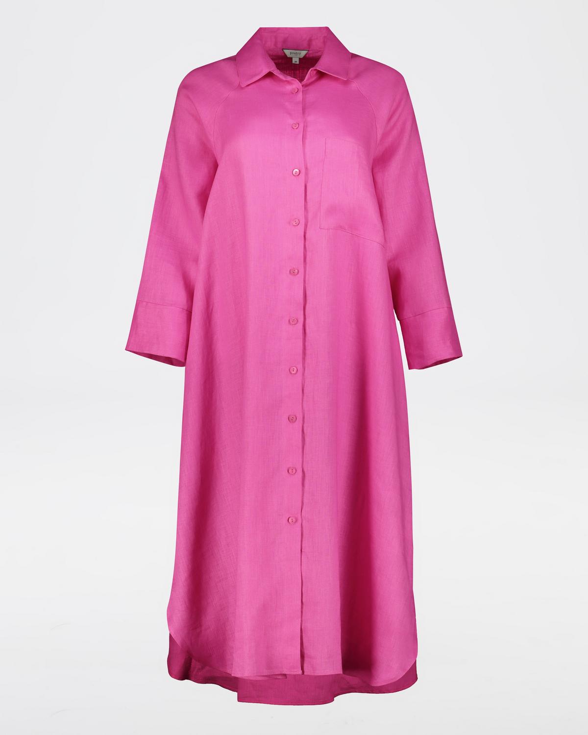 Inaya Linen Dress -  Pink
