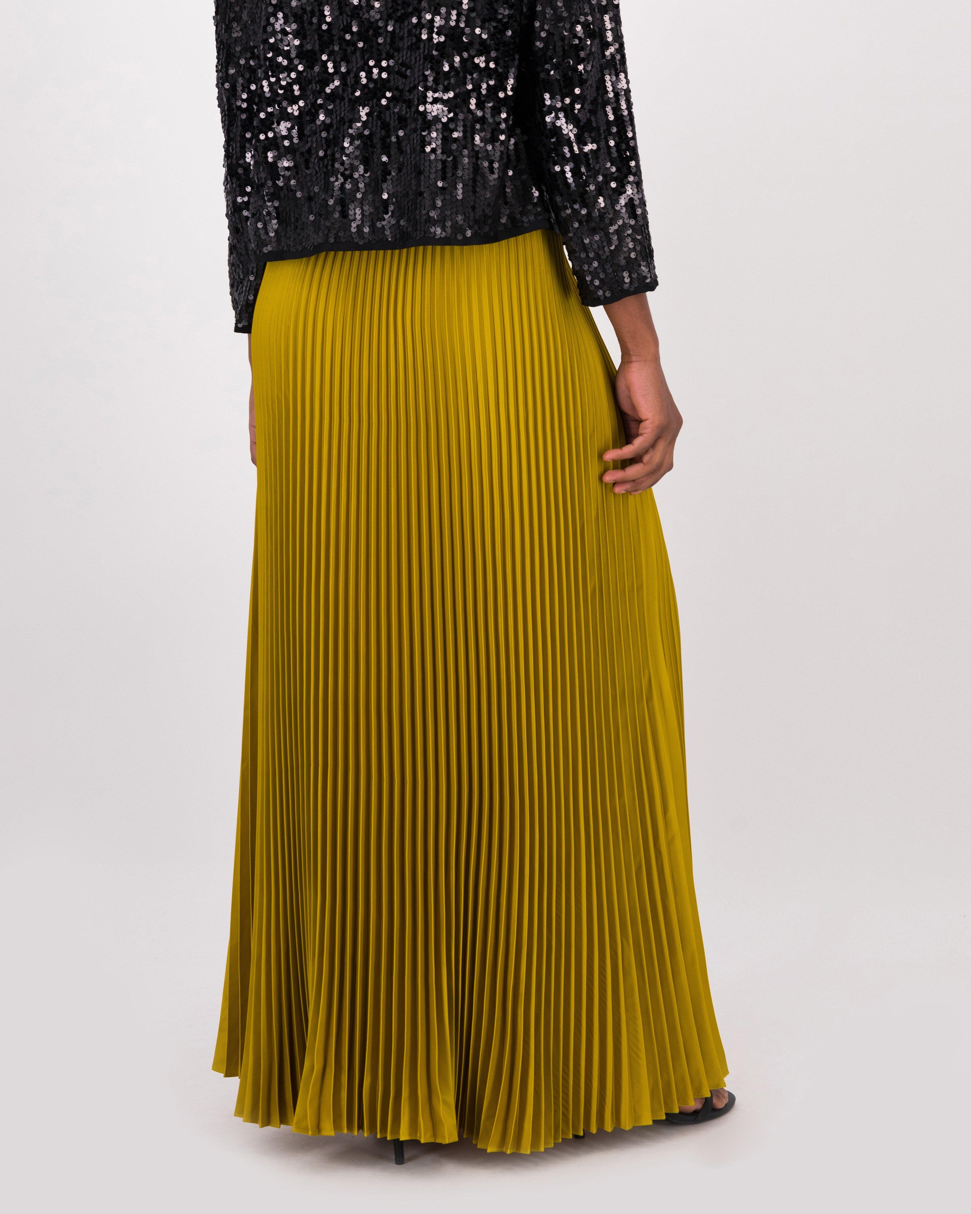 Bcbg yellow pleated maxi cheap skirt