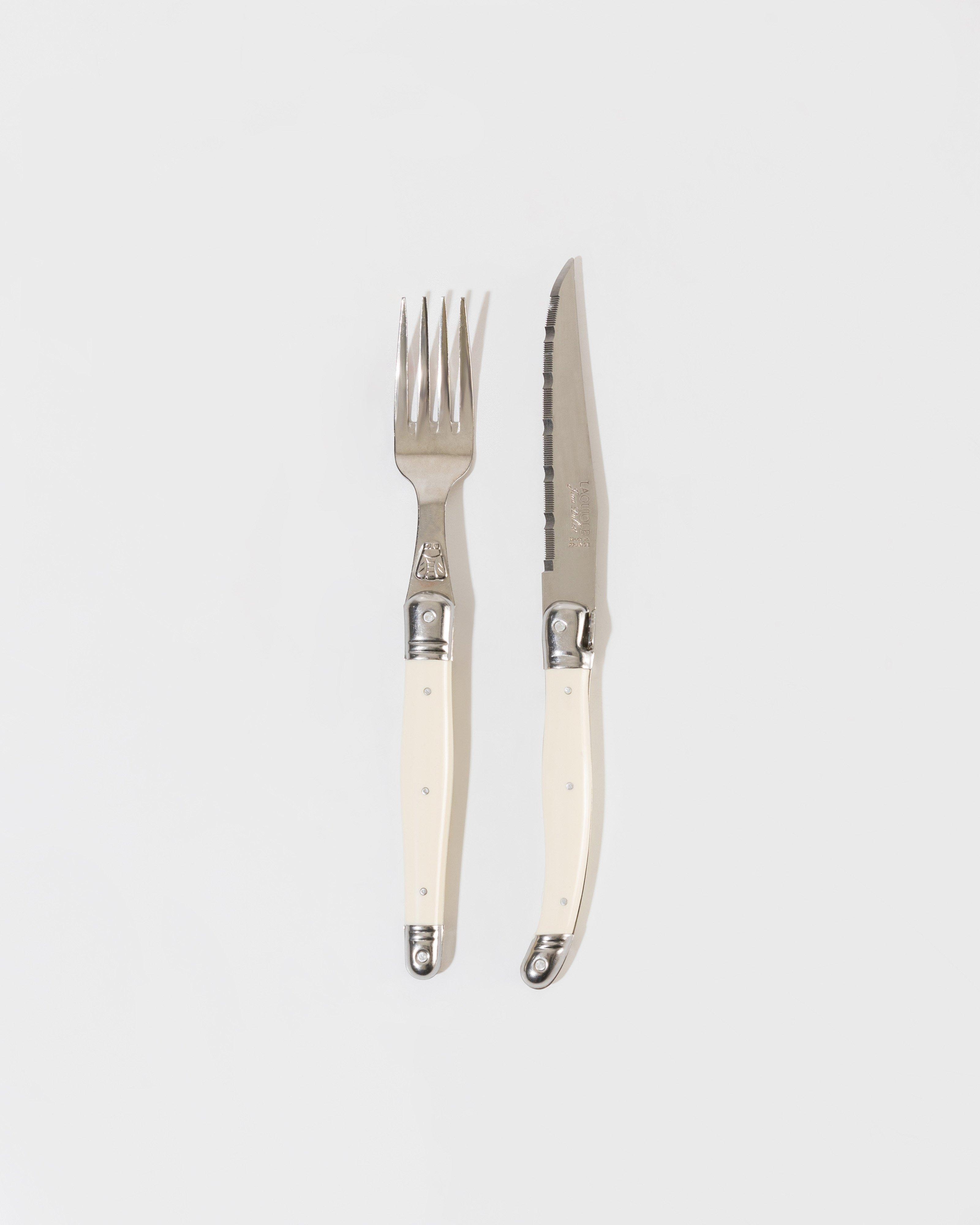 Laguiole Steak Knives and Fork Set Rustic Natural Poetry Clothing Store