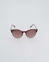 Poetry Round Clubmaster Sunglasses  -  brown-gold