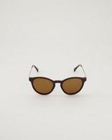 Polarised Contemporary Round Sunglasses -  brown-yellow