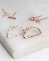 Geometric Stud Earrings  -  gold