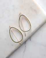 Geometric Drop Earrings -  gold-darkolive