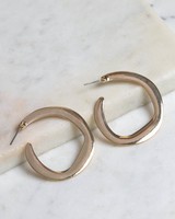 Metal Hoop Earrings -  gold