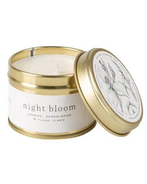 Amanda Jayne Night Bloom Candle in Gold Tin -  white-black