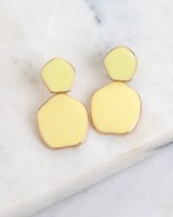 Unique Disk Epoxy Earrings -  yellow