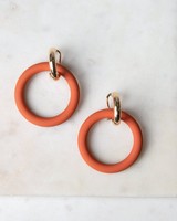Epoxy Ring Drop Earrings -  rust-gold