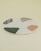 Round Abstract Marble Serving Board -  assorted