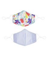 2-Pack Floral Printed Fabric Face Masks -  milk-assorted