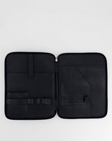 Koji Leather Tech Bag -  navy