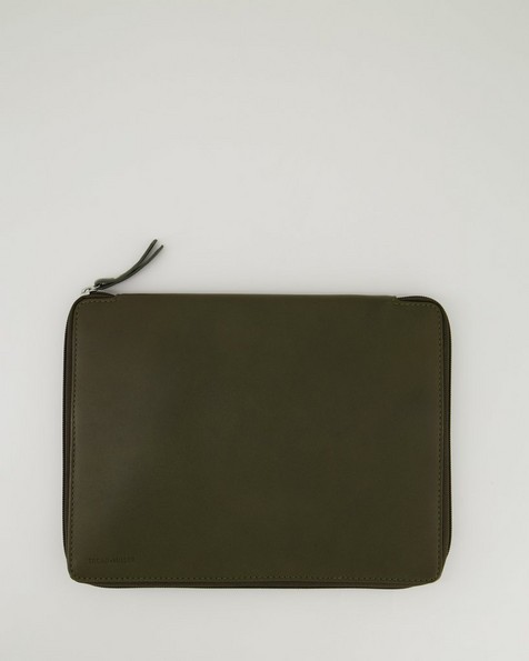 Koji Leather Tech Bag -  olive