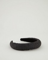 Ladies Everly Paper Straw Alice Band -  black