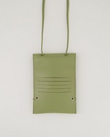 Men's Wyatt Leather Phone & Card Pouch -  olive