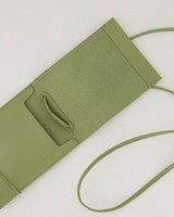 Men's Wyatt Leather Phone & Card Pouch -  olive
