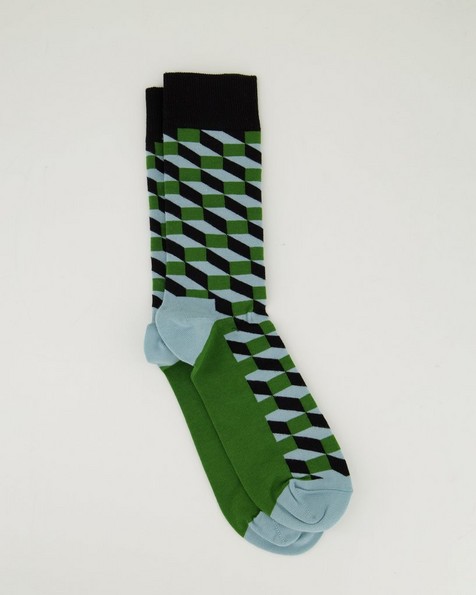 Happy Socks' Men's Filled Optic Socks -  green