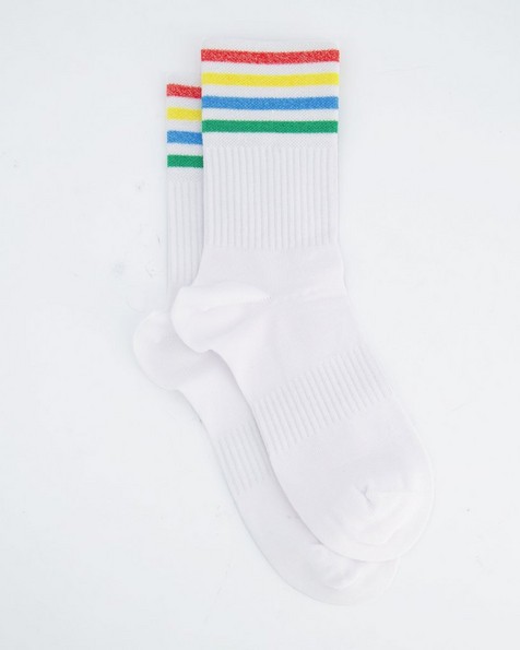Happy Socks' Ladies Crew Socks -  white