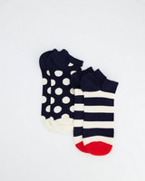 2-Pack Happy Socks' Men's Big Dot & Stripe Socks -  navy
