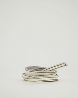 Sophia Leather Waist-Tie Belt -  milk