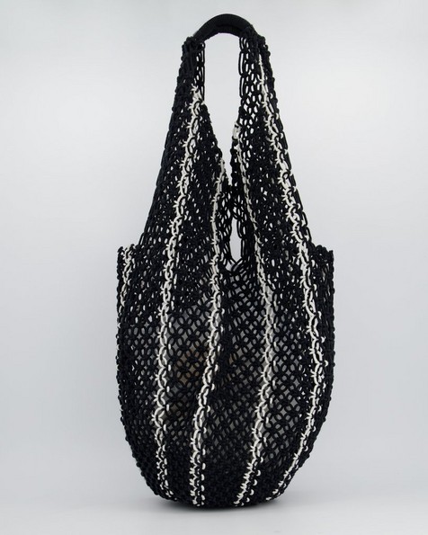 Lana Crochet Hobo Bag -  black