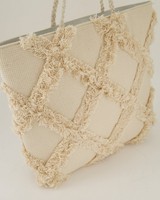 Women's Sian Trellis Cotton Textured Shopper Bag -  milk