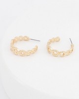 Textured Circle Hoop Earrings -  gold