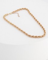 Twisted Rope Chain Necklace -  gold