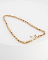 Twisted Rope Chain Necklace -  gold